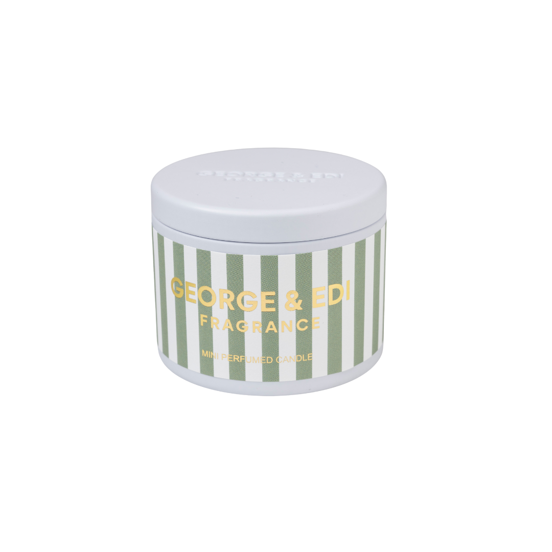 GEORGE & EDI Mini candle in a tin perfect for travel and small spaces Fig Fragrance